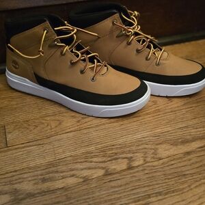 Timberland Men's Tan and Black High-Top Sneakers